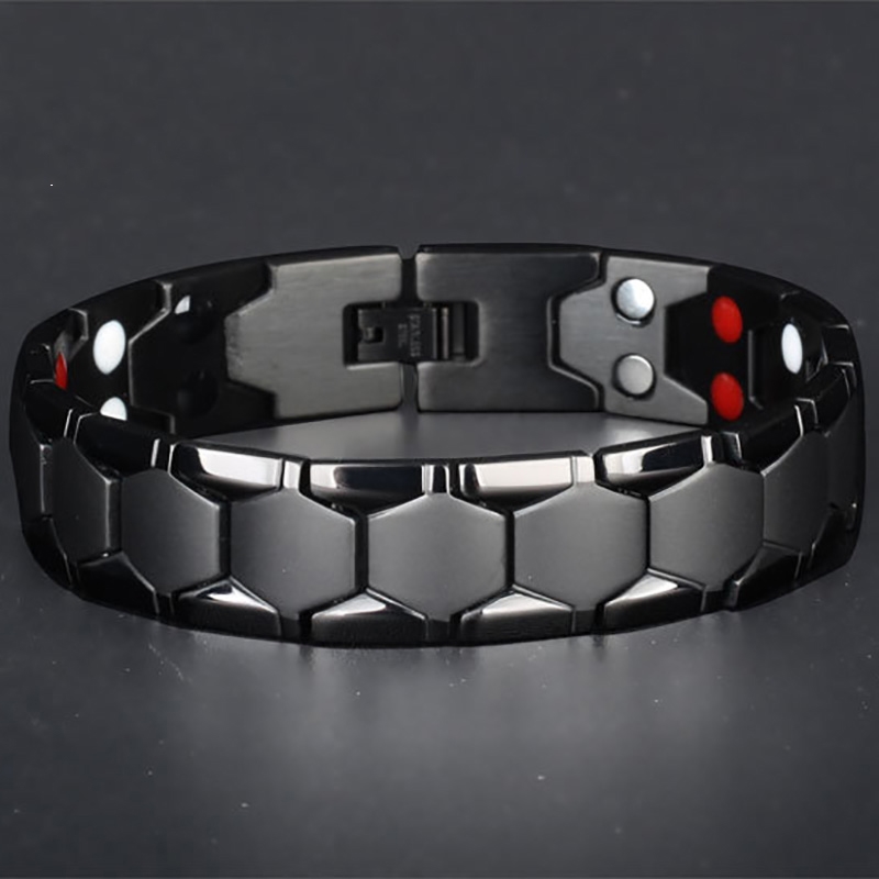Coordinates Bracelet - 남성용 피로 방지 헤마타이트 비즈, 스트레치