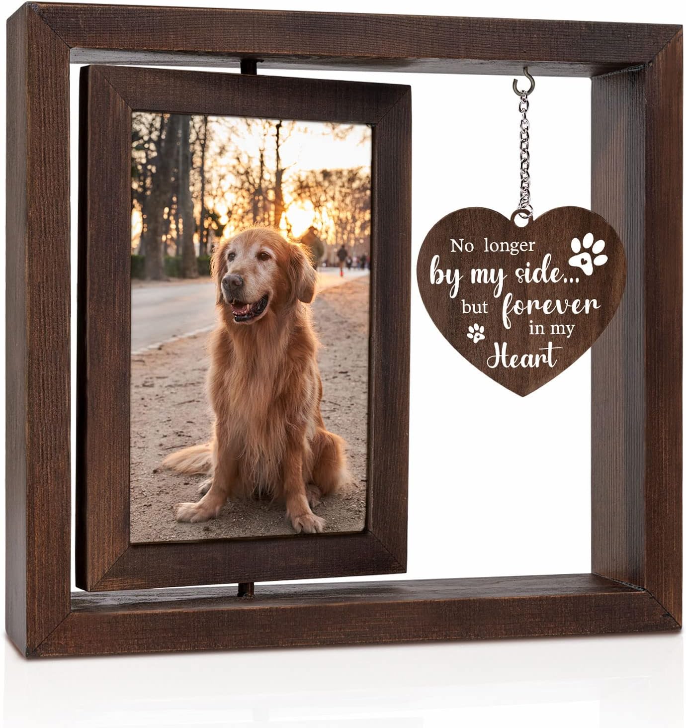 Engraved Wood Frame - 반려동물 추모 사진 액자 (강아지, 고양이용)