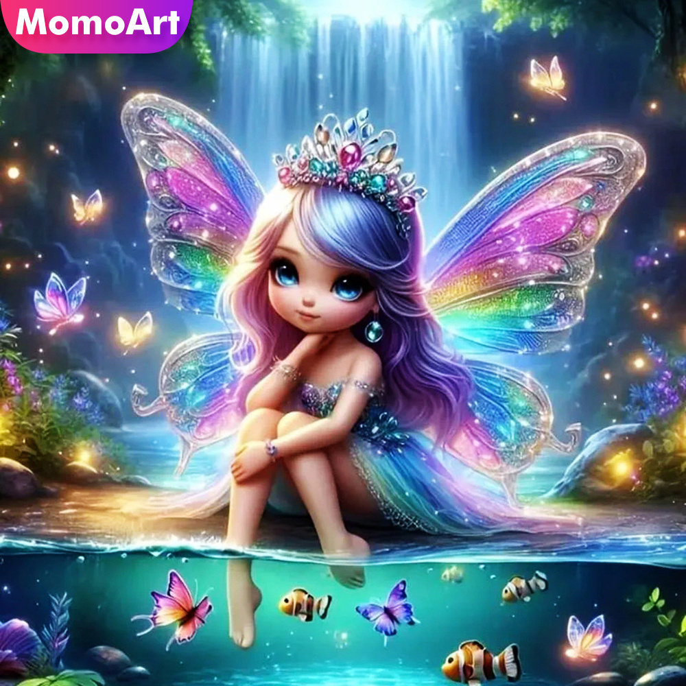Photo Mosaic Print - Momoart 소녀 다이아몬드 모자이크 초상화 새로운