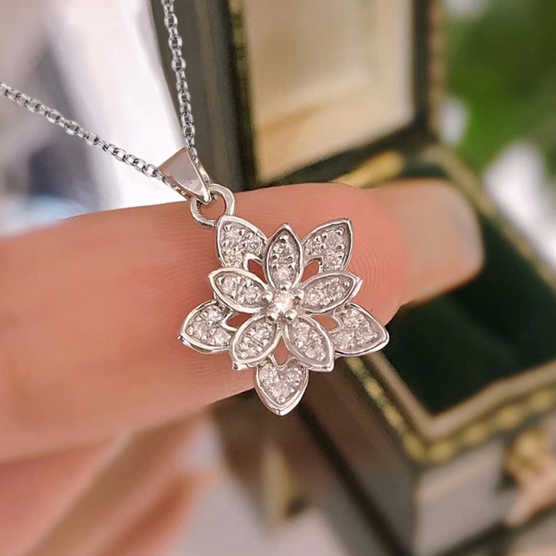 Birth Flower Necklace - 925 스털링 실버 꽃 목걸이 개성