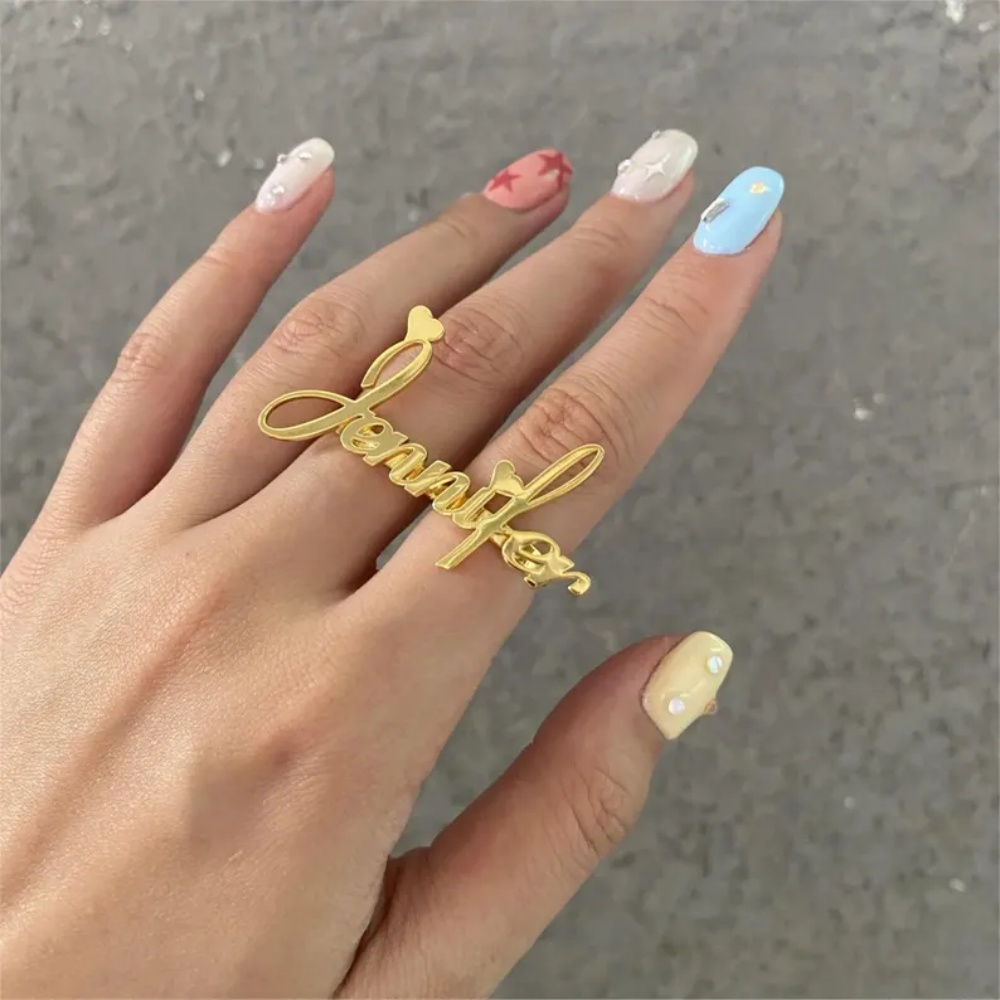 Initial Ring Custom - 리치 개인 맞춤형 두 손가락 이름