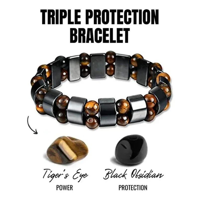 남성과 여성을위한 천연 석재 더블 레이어 타이거 아이  - Coordinates Bracelet 리뷰 및 가격
