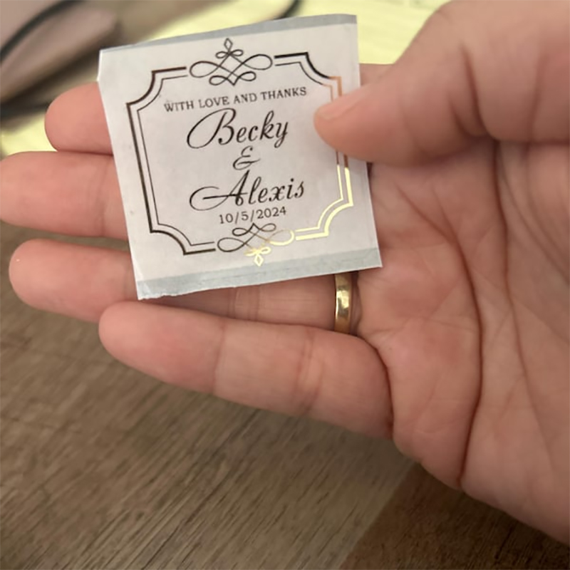 사용자 정의 골드 호일 결혼식 호의 투명 스티커 라벨  - Personalised Candle Label 리뷰 및 가격