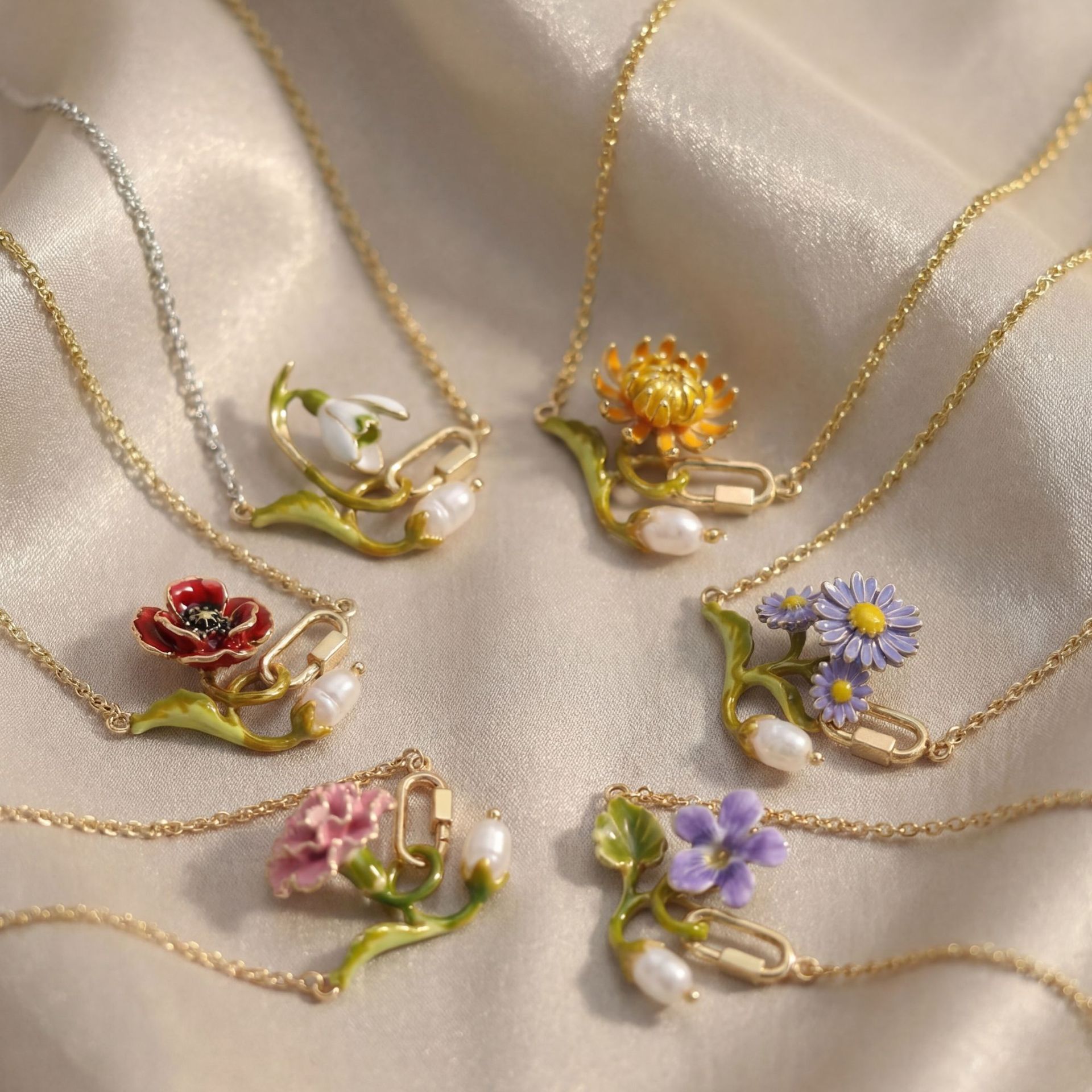 여자를위한 12 개월 탄생 꽃 목걸이 여자 달콤한 빈티 - Birth Flower Necklace 리뷰 및 가격