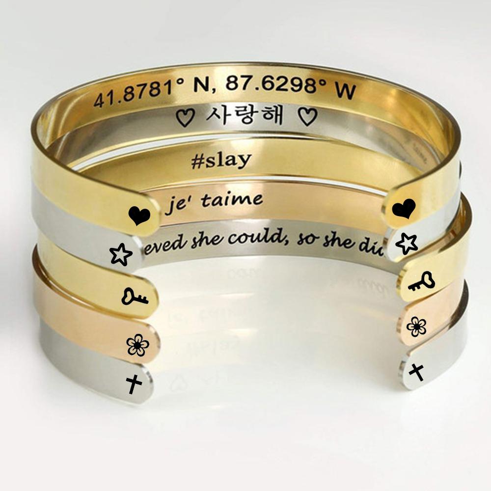 맞춤 각인 이름 손목 팔찌 스테인리스 스틸 개인 맞춤  - Coordinates Bracelet 리뷰 및 가격