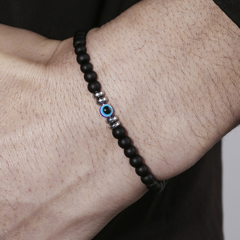 트렌디 한 4mm 흑요석 적철광 천연 타이거 아이 스톤 - Coordinates Bracelet 리뷰 및 가격
