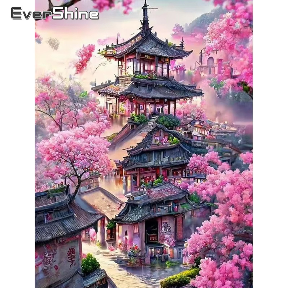 Momoart 다이아몬드 자수 하우스 풍경 그림 크로스 - Photo Mosaic Print 리뷰 및 가격
