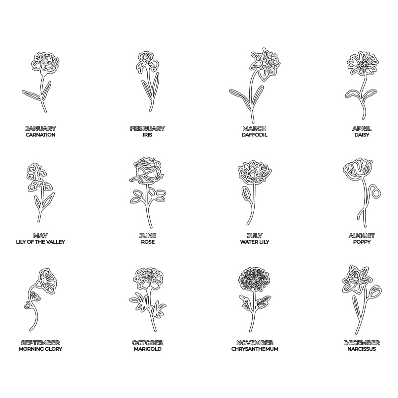 맞춤 꽃 이니셜 펜던트 목걸이 개인 맞춤 12월 탄생화 - Birth Flower Necklace 리뷰 및 가격