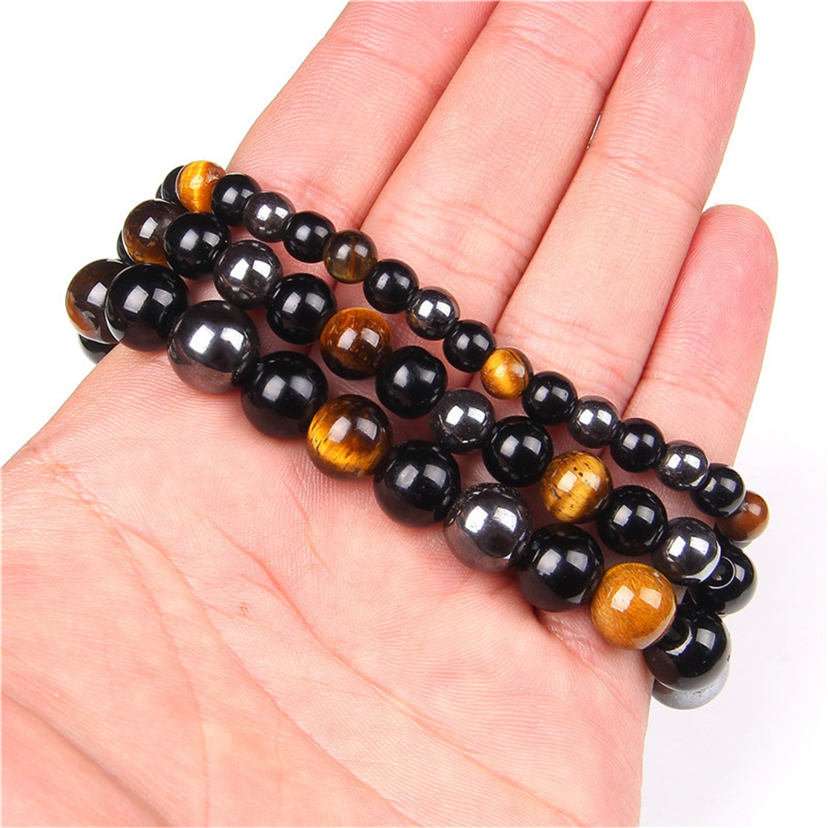 남성용 자석 헤마타이트 타이거아이 블랙 흑요석 삼중 보 - Coordinates Bracelet 리뷰 및 가격